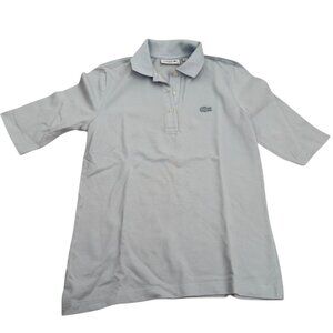Lacoste Slim Fit Stretch Women's 3/4 Sleeve Polo Shirt baby blue size 38 US 6